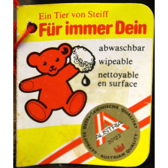 VTG NWT Steiff Austria Hoppy Tan Brown & White Bunny Rabbit Plush 4" 1500/13 - Picture 5 of 16